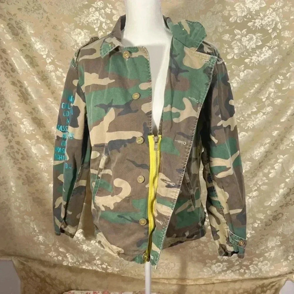Drifter Industries Camo Military Jacket Army Coat Women's Size S - Picture 3 of 9